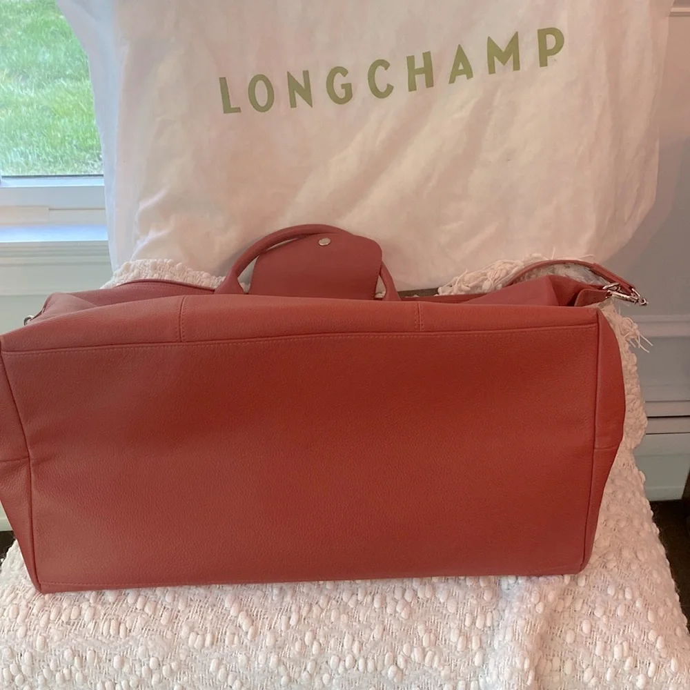 🌾Longchamp Rich Orange 🌾XLarge Leather Travel ✈️ Bag🌾 - Picture 3 of 17